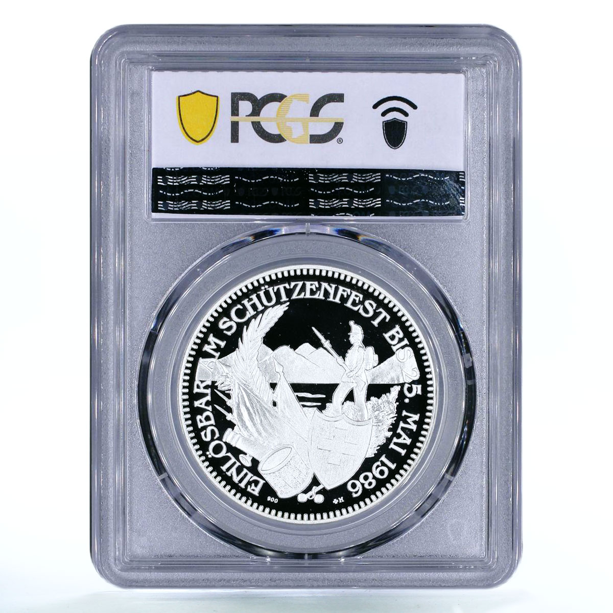 Switzerland 50 francs Appenzel Shooting Festival Bear PR70 PCGS silver coin 1986