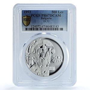 Bulgaria 500 leva European Community St.Theodor Stratilat PR67 PCGS silver 1993