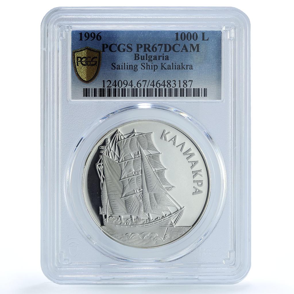 Bulgaria 1000 leva Sailing Ship Kaliakra PR67 PCGS proof silver coin 1996 Bulgaria 1000 leva Sailing Ship Kaliakra PR67 PCGS proof silver coin 1996