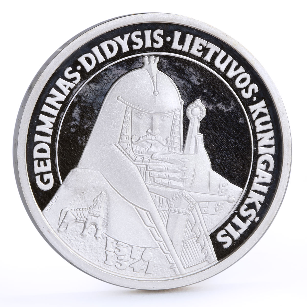 Lithuania 50 litu The Grand Duke Gediminas proof silver coin 1996