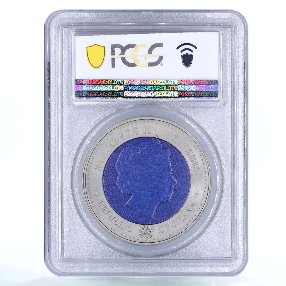 Ghana 2 cedis 50 Years Moon Landing Astronaut Space MS70 PCGS titanium coin 2019