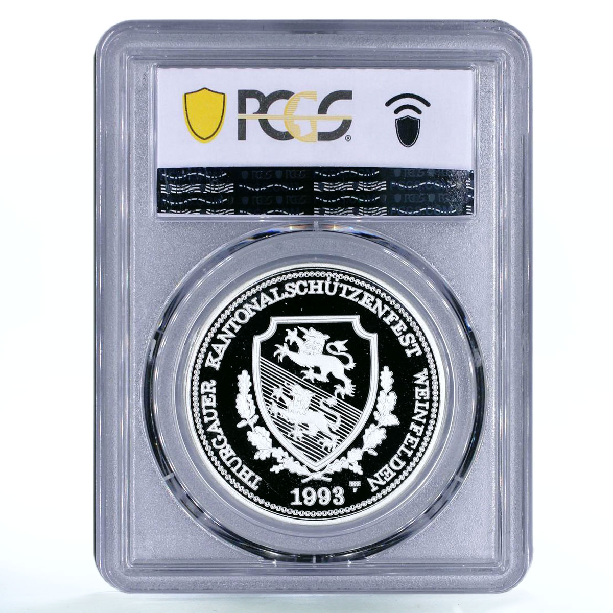 Switzerland 50 francs Thurgau Shooting Festival Mercenary PR69 PCGS Ag coin 1993