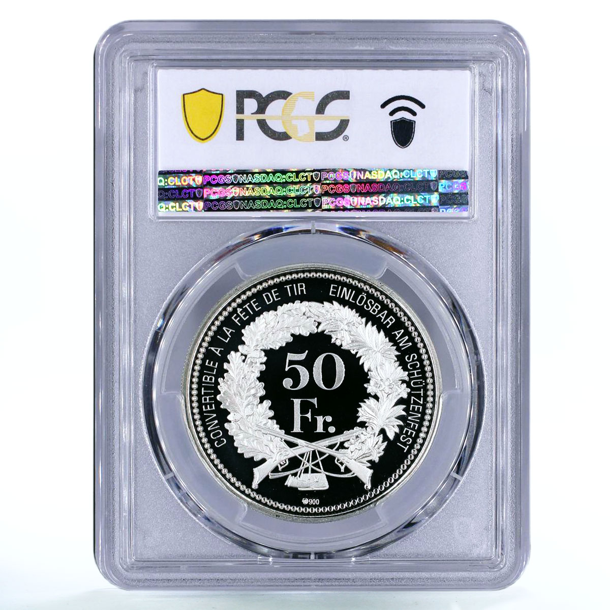 Switzerland 50 francs Geneva Shooting Festival Woman PR70 PCGS Ag coin 2008