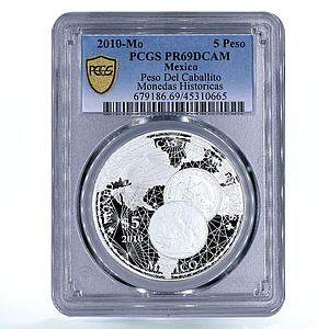 Mexico 5 pesos Historical Coins Peso del Caballito Moneda PR69 PCGS Ag coin 2010