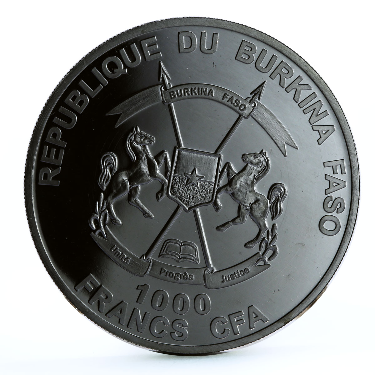 Burkina Faso 1000 francs Holy Crocodile Sacre in Dark Datina silver coin 2013