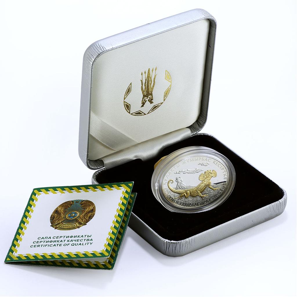 Kazakhstan 500 tenge Endangered Wildlife Agama Lizard Fauna silver coin 2010