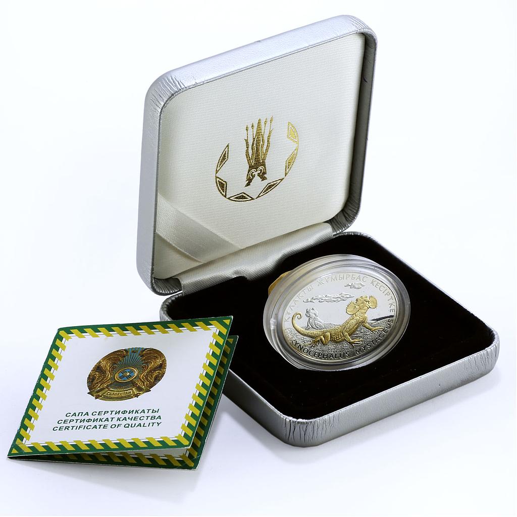 Kazakhstan 500 tenge Endangered Wildlife Agama Lizard Fauna silver coin 2010