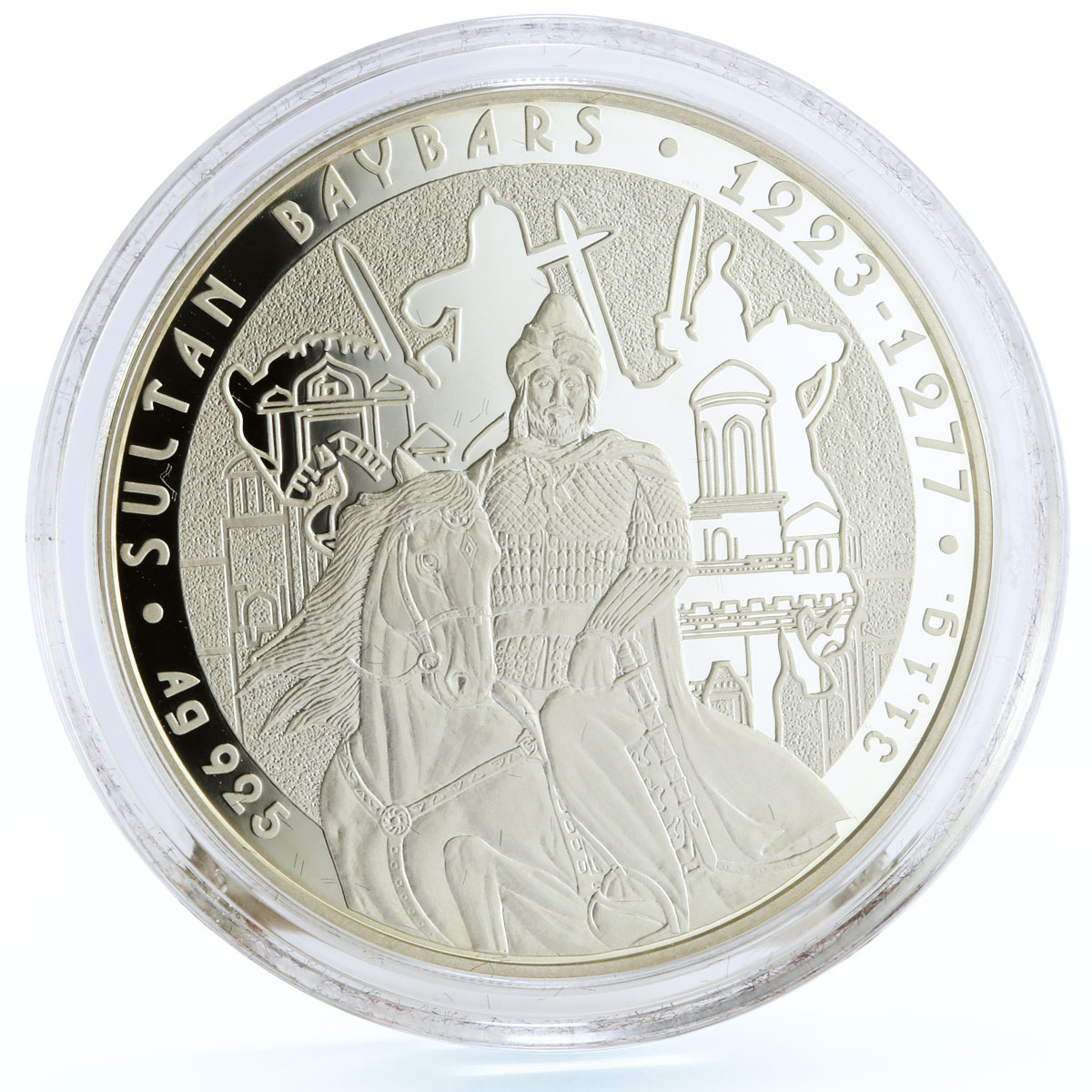 Kazakhstan 100 tenge Great Commanders Sultan Baybars Horseman silver coin 2012