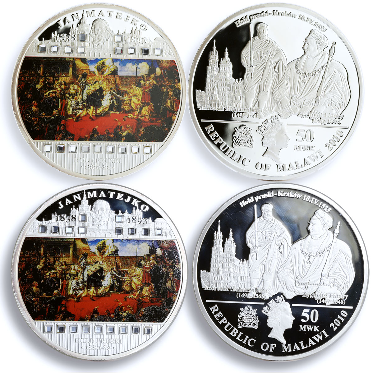Malawi set of 6 coins Polish Painter Jan Matejko Art colored silver coins 2009