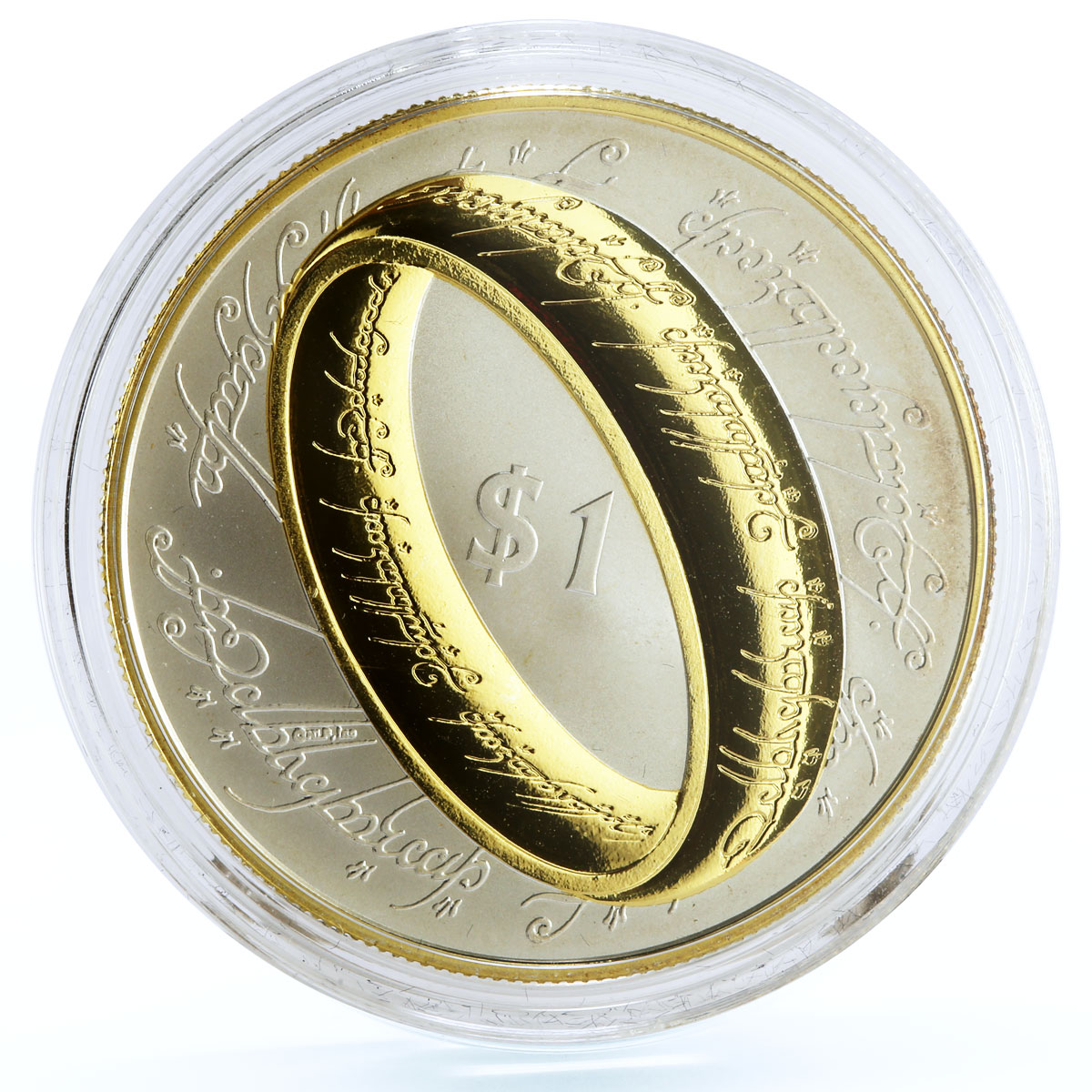 New Zealand 1 dollar Lord of the Rings The One Ring gilded silver coin 2003