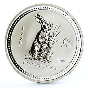 Australia 1 dollar Lunar Calendar I Year of the Rabbit gilded silver coin 1999