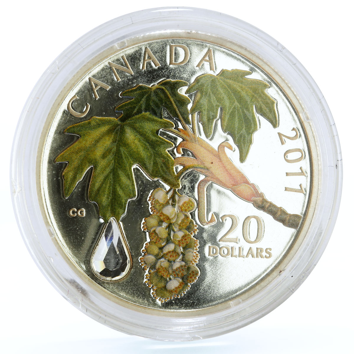 Canada 20 dollars Maple Leaf Crystal Raindrop proof silver coin 2011