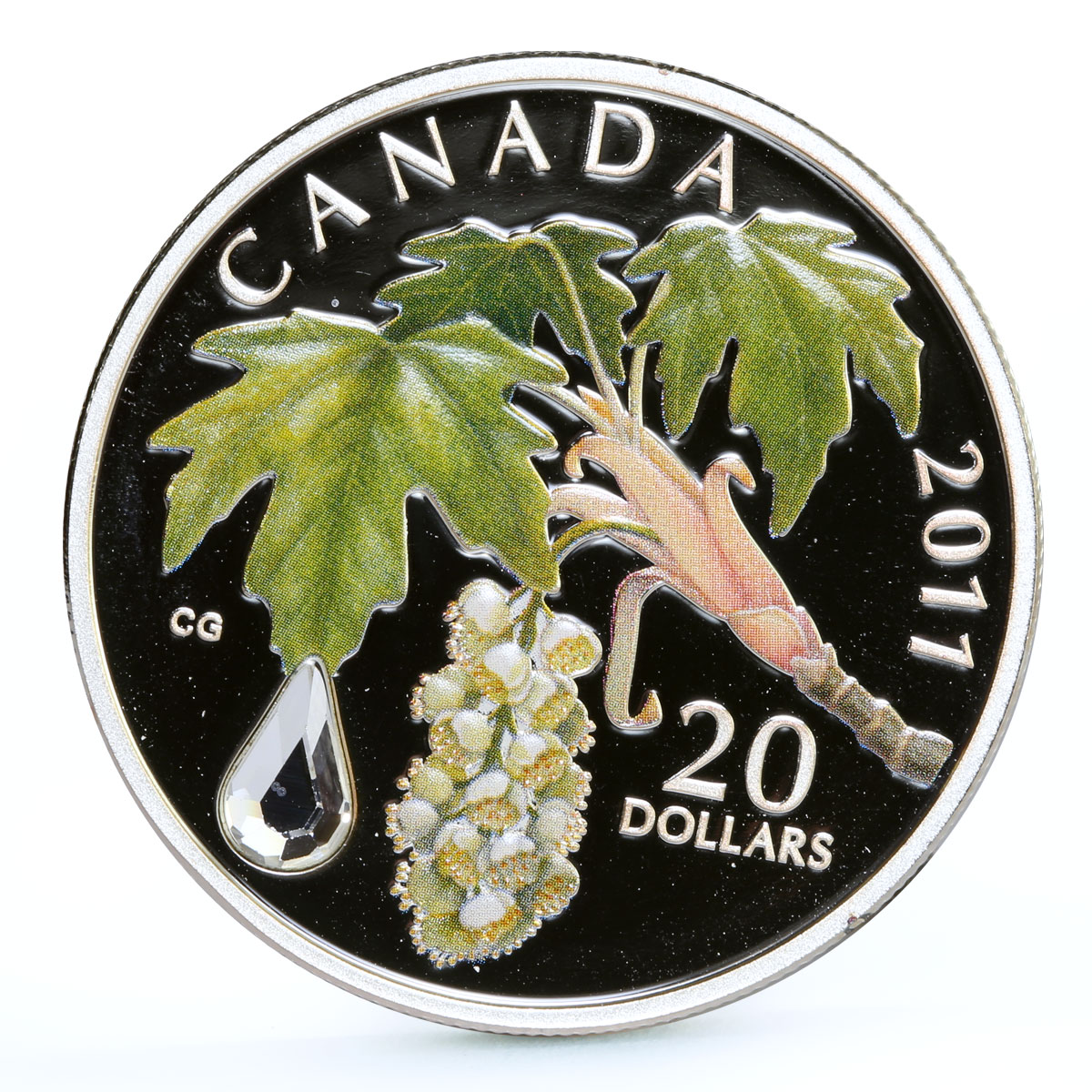 Canada 20 dollars Maple Leaf Crystal Raindrop proof silver coin 2011