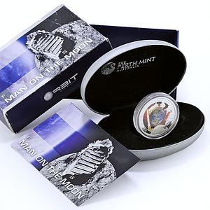 Cook Islands 1 dollar 1st Moon Walk Astronaut Shuttle Ship silver coin 2009