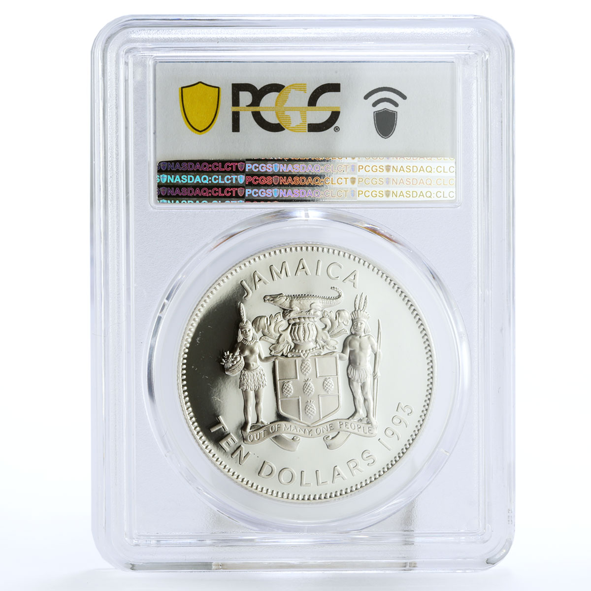 Jamaica 10 dollars Coronation Jubiliee Elizabeth II PR68 PCGS silver coin 1993