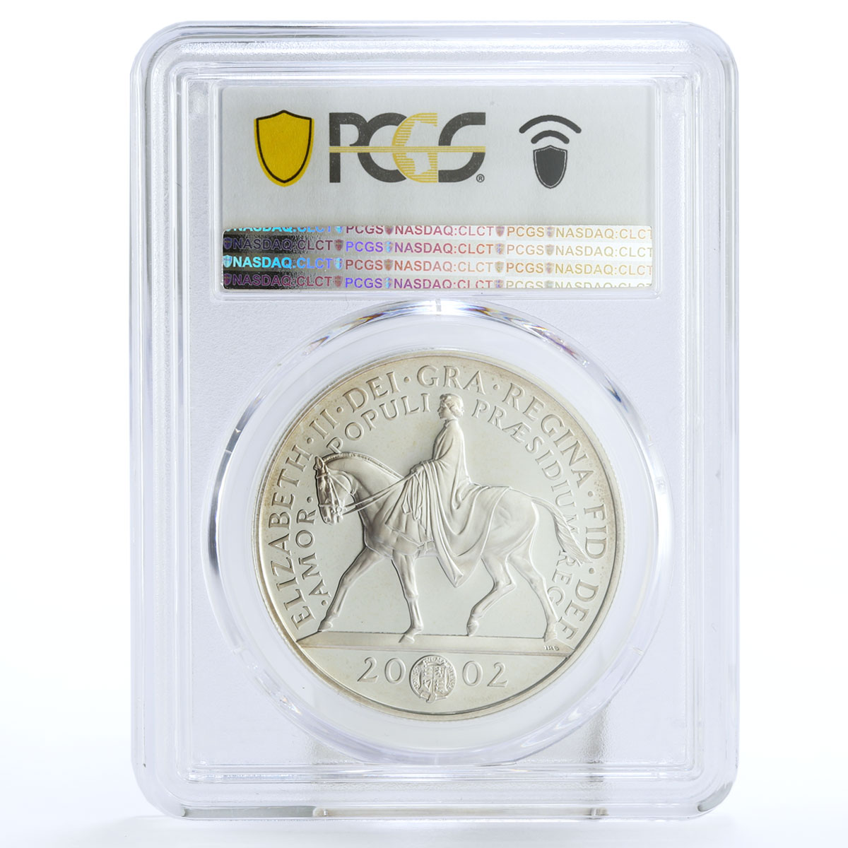 Britain 5 pounds Royal Golden Jubilee Queen on Horse PR68 PCGS silver coin 2002