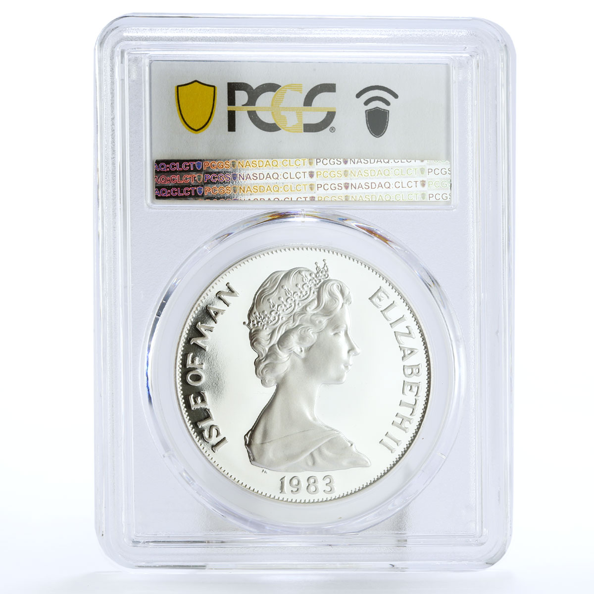 Isle of Man 1 crown 200 Years Manned Flight Wright Flyer PR68 PCGS Ag coin 1983