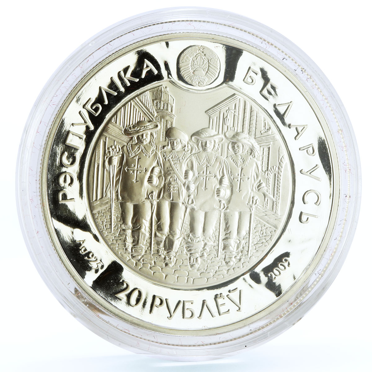 Belarus 20 rubles Three Musketeers Athos Literature proof silver coin 2009