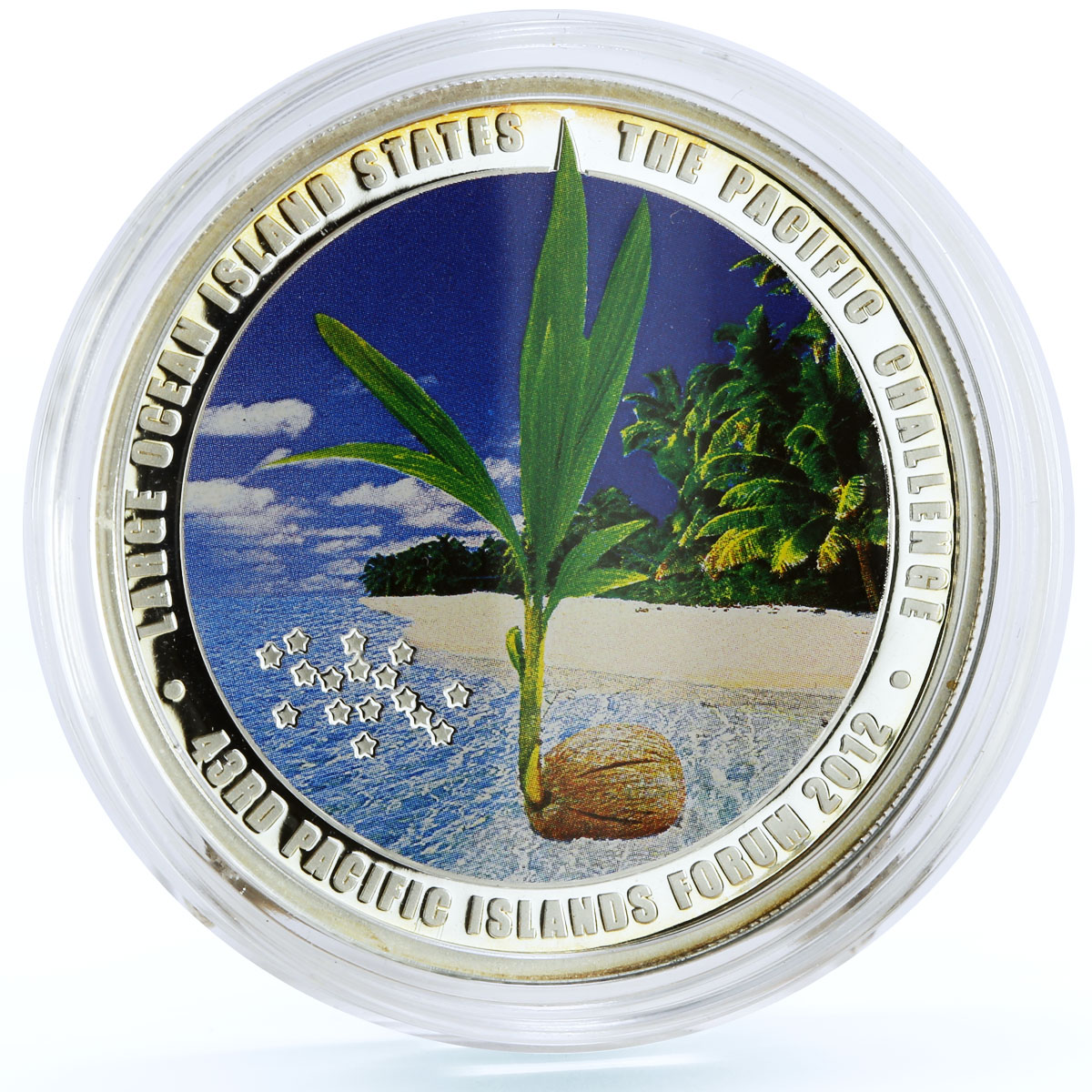 Cook Islands 5 dollars Politics Pacific Leaders Forum colored silver coin 2012