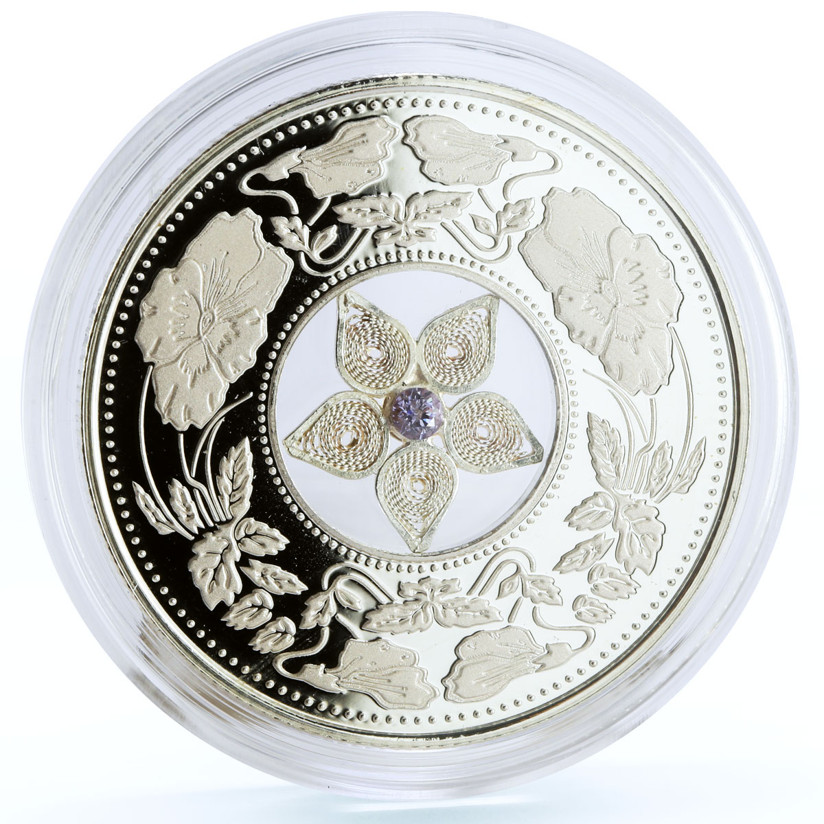 Fiji 10 dollars Jewel Filigree Zirconia Star Precious Ornament Art Ag coin 2012