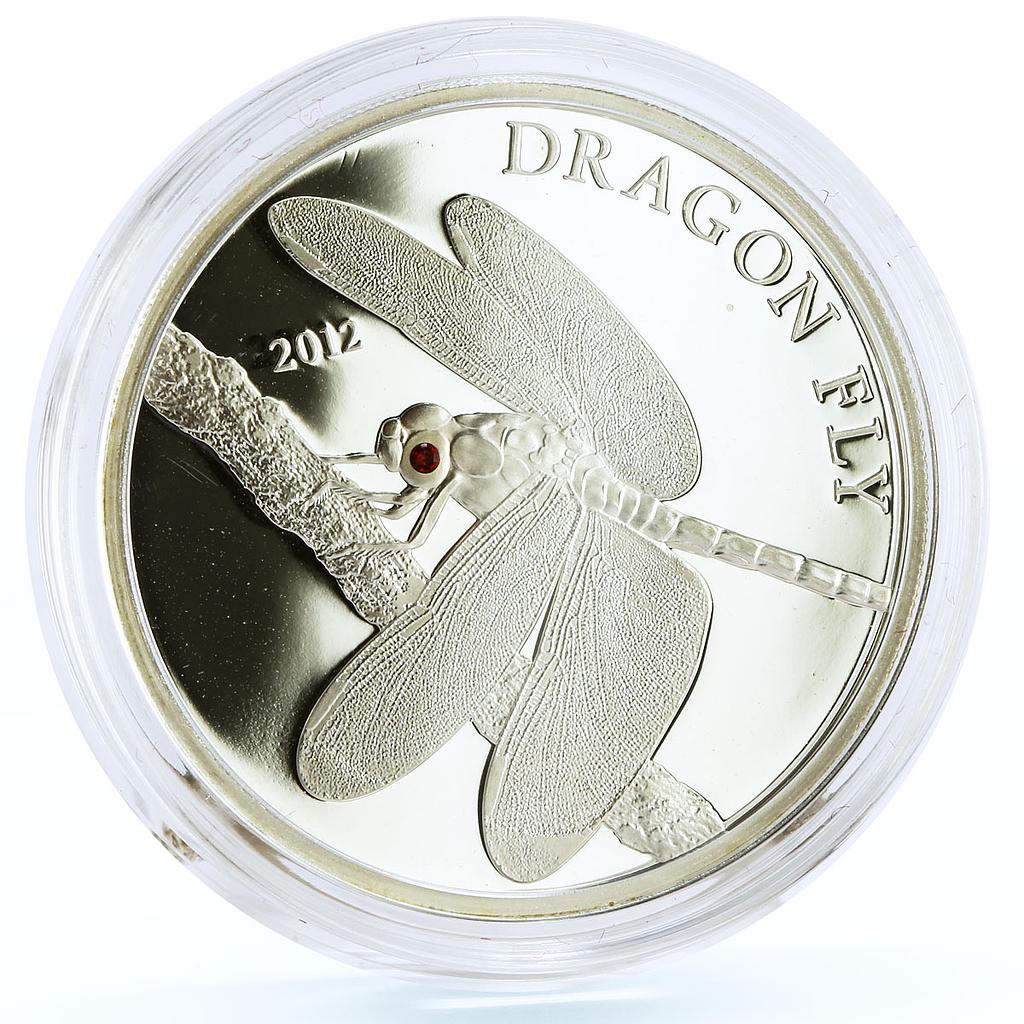 Tokelau 5 dollars Endangered Wildlife Dragonfly Fauna proof silver coin 2012