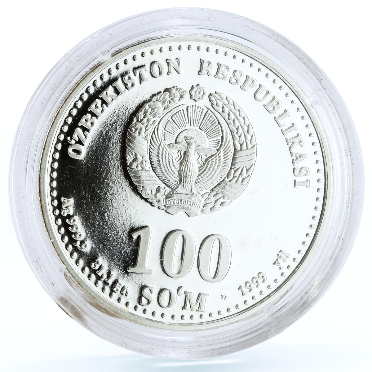 Uzbekistan set of 4 coins Famous Persons Great Ancestors Ag coins 1999 - 2001