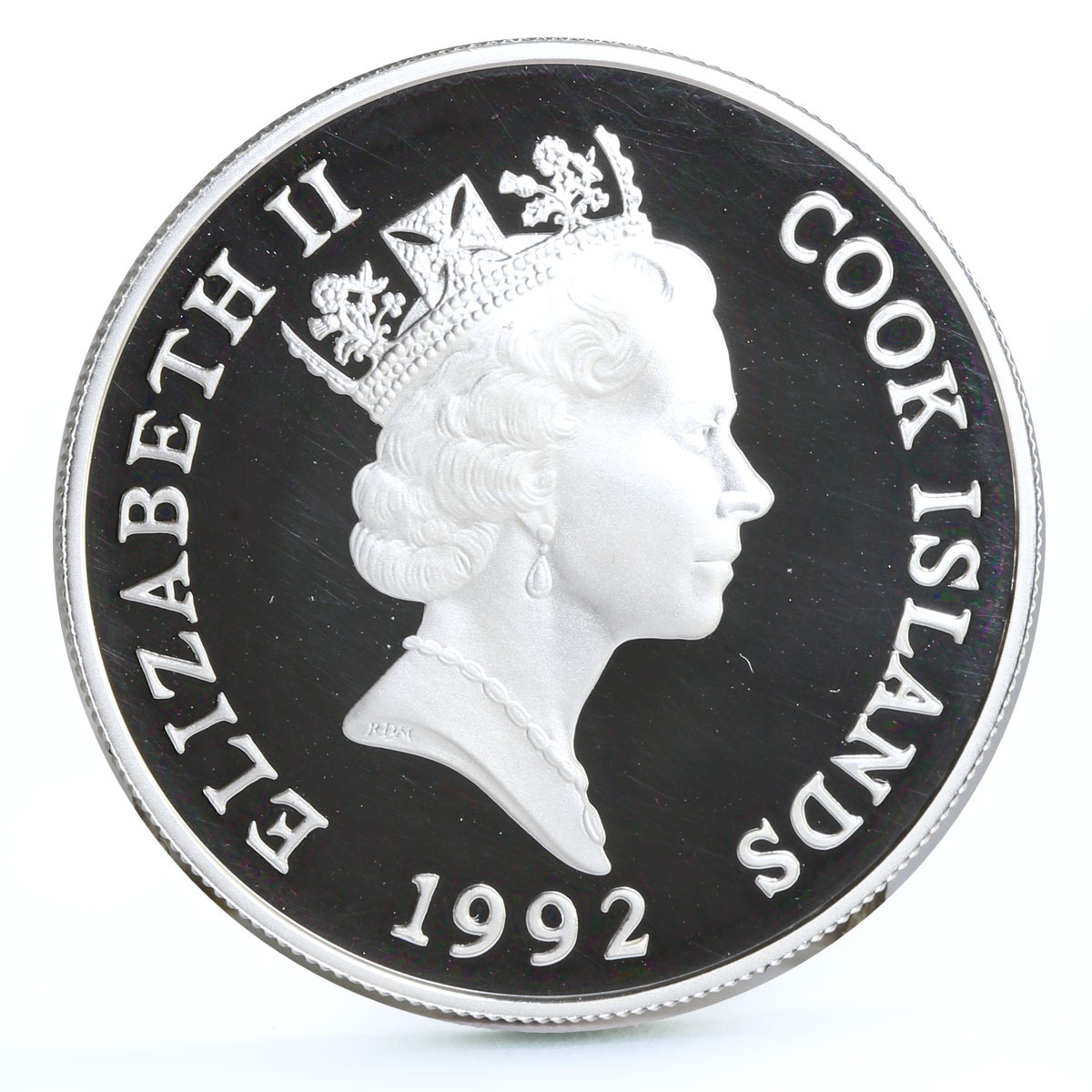 Cook Islands 50 dollars Endangered Wildlife Admiral Butterfly Fauna Ag coin 1992
