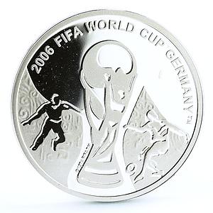 Georgia 1 lari Football World Cup in Germany Trophey proof silver coin 2004