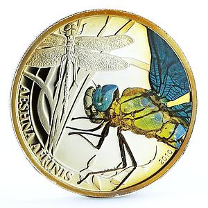 Palau 2 dollars Endangered Wildlife Dragonfly Fauna colored silver coin 2010