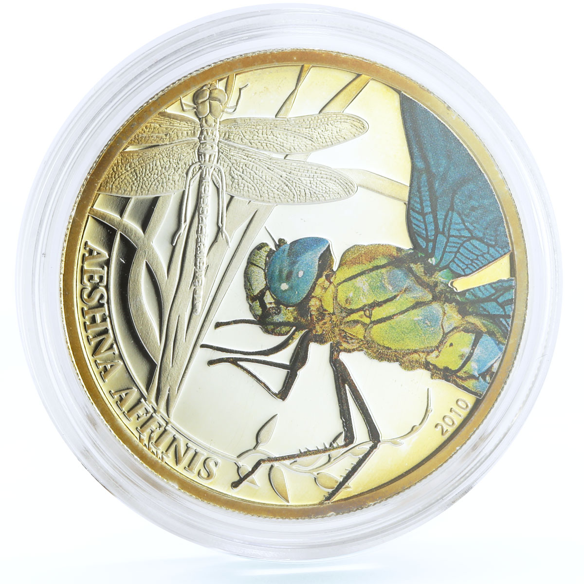 Palau 2 dollars Endangered Wildlife Dragonfly Fauna colored silver coin 2010