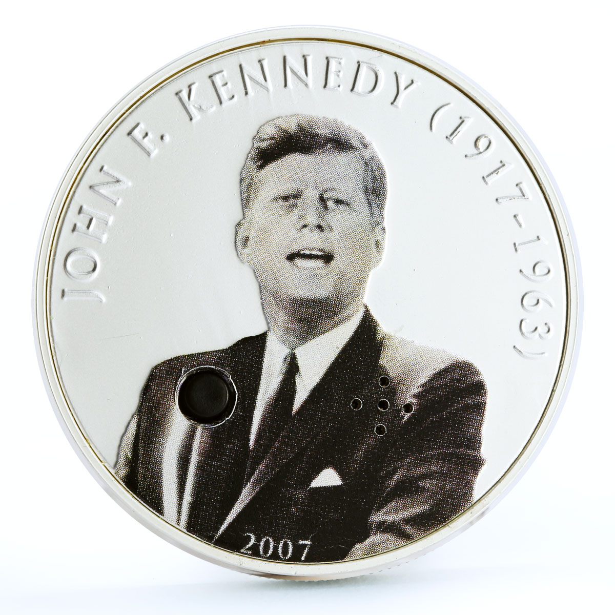 Mongolia 500 togrog Famous Politicians series John Kennedy silver Al coin 2007