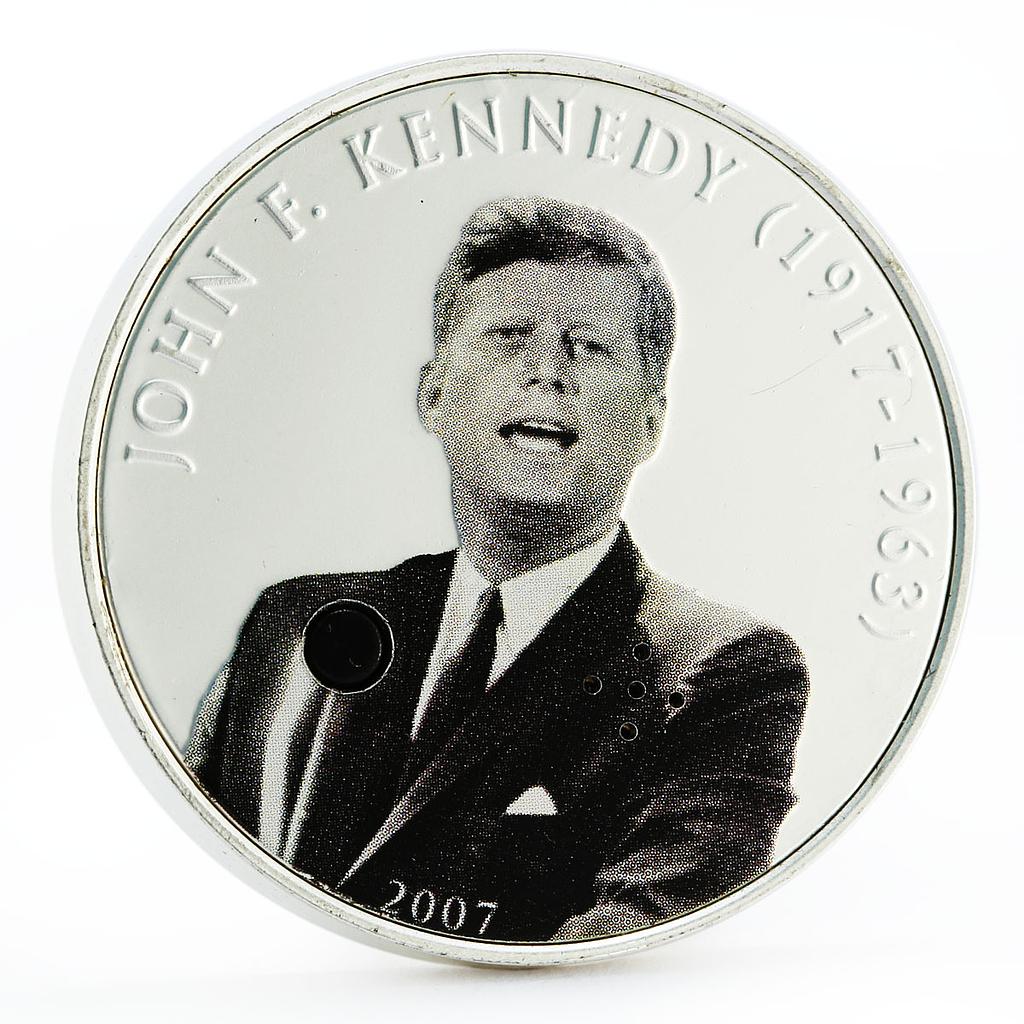 Mongolia 500 togrog Famous Politicians series John Kennedy silver coin 2007