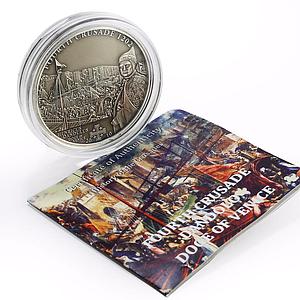 Cook Islands 5 dollars Fourth Crusade Dandolo of Venice Ship silver coin 2010