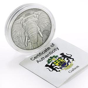 Gabon 1000 francs Endangered Wildlife Elephant Animals Fauna silver coin 2012