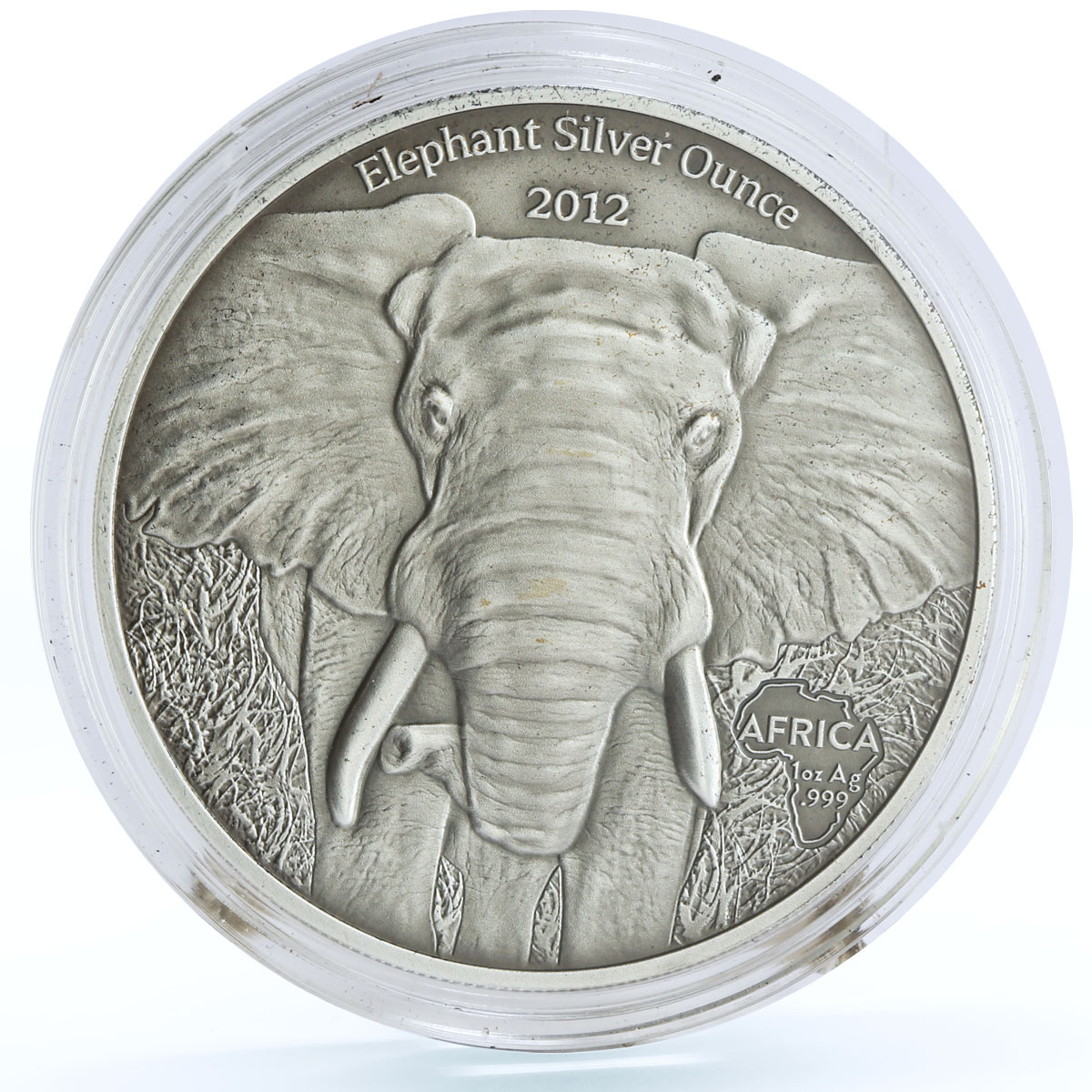 Gabon 1000 francs Endangered Wildlife Elephant Animals Fauna silver coin 2012