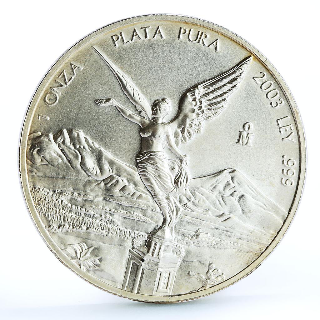 Mexico 1 onza Libertad Angel of Independence silver coin 2003