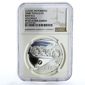 Tuvalu 1 dollar Classic Motorbikes series BMW R12 PF69 NGC silver coin 2008