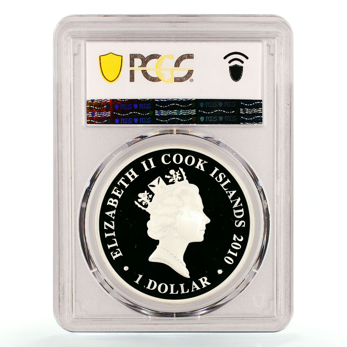 Cook Islands 1 dollar Trafalgar Battle Ship Clipper PR69 PCGS silver coin 2010