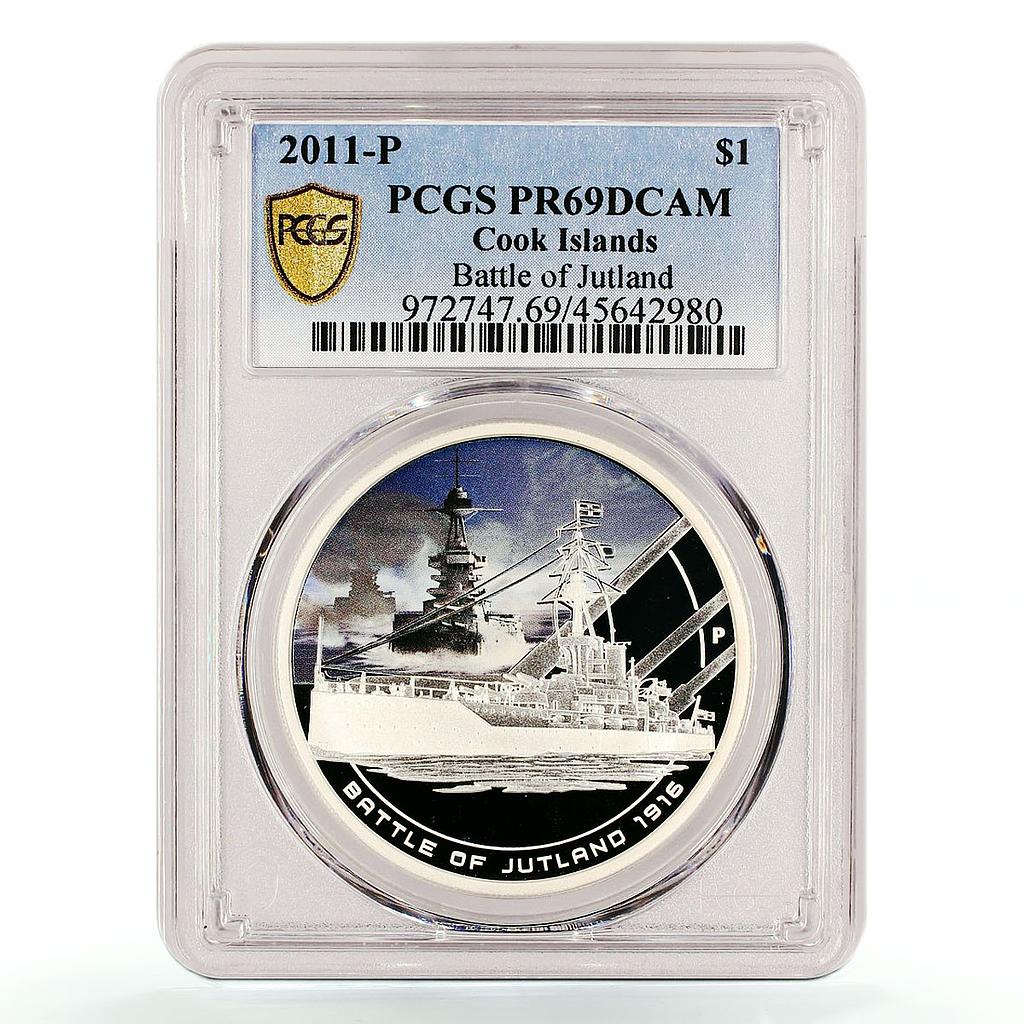 Cook Islands 1 dollar Jutland Battle Ship Battleship PR69 PCGS silver coin 2010