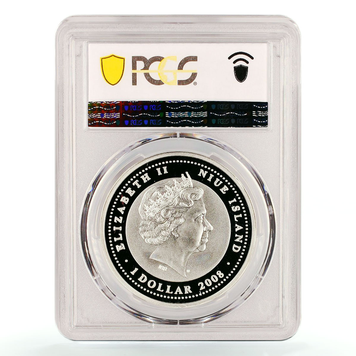 Niue 1 dollar Lunar Calendar Year of the Ox PR69 PCGS colored silver coin 2008