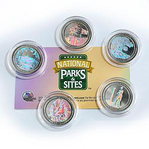 US 25 cents set of 5 America's National Park hologram coins 2013