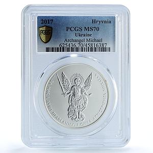 Ukraine 1 hryvnia Faith series Archangel Michael MS70 PCGS silver coin 2017