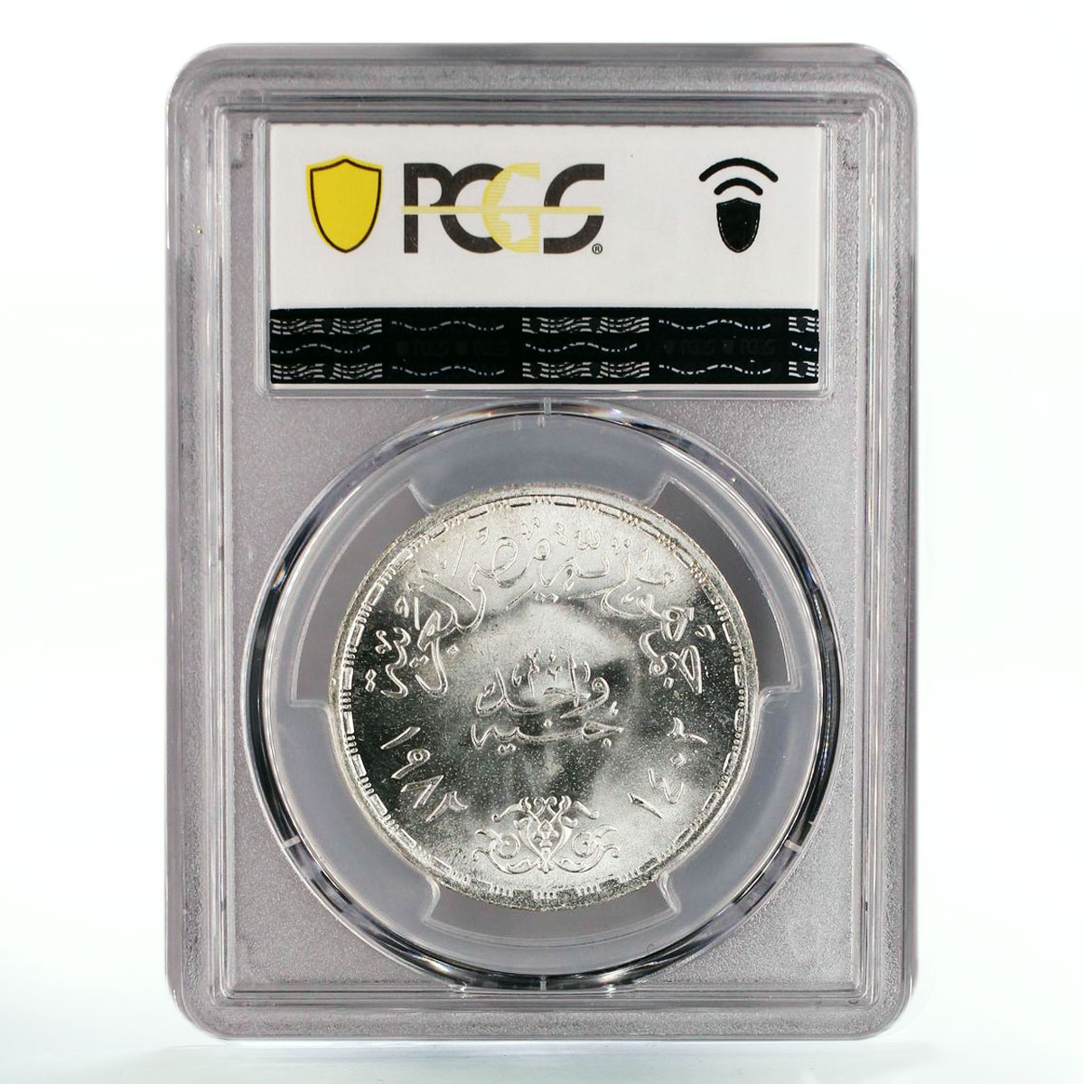 Egypt 1 pound Egyptian Air Globus Bird MS65 PCGS silver coin 1982