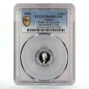 Malawi 5 kwacha Investment Coins Piedra de los Soles PR68 PCGS silver coin 2006