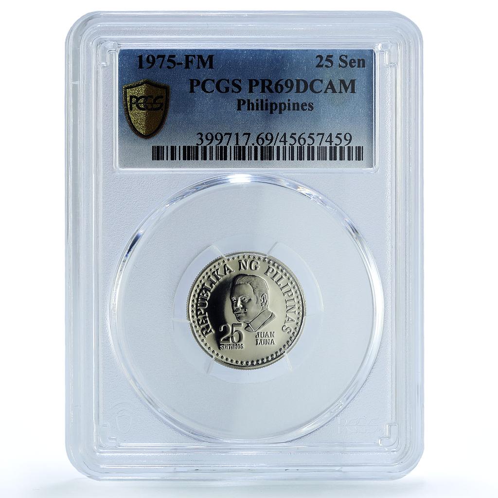 Philippines 25 sentimos Artist Juan Luna PR69 PCGS nickel coin 1975 Philippines 25 sentimos Artist Juan Luna PR69 PCGS nickel coin 1975