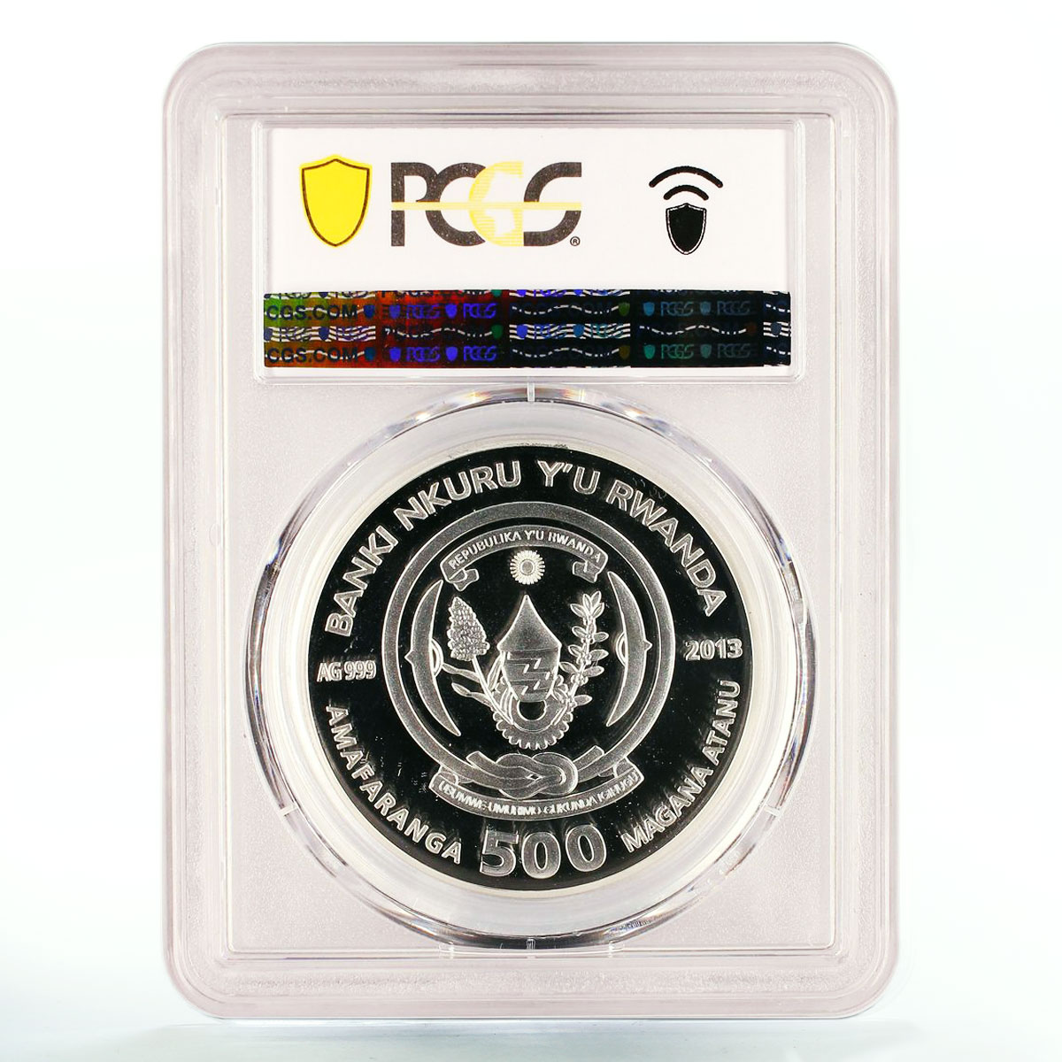 Rwanda 500 francs Lunar Year of the Snake Longevity PR69 PCGS silver coin 2013