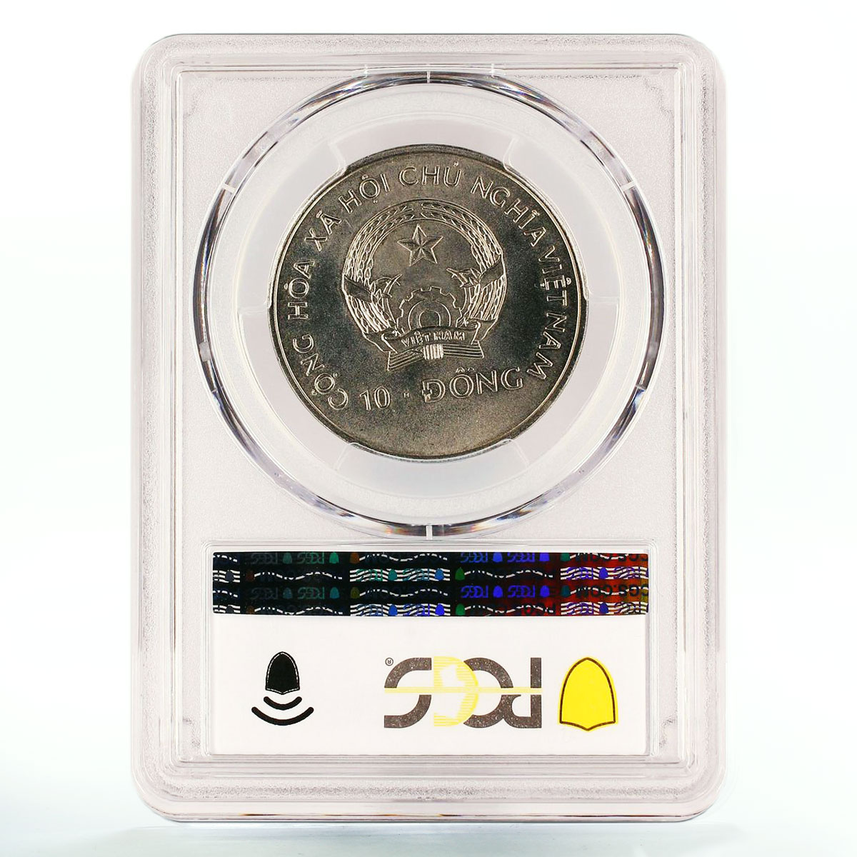 Vietnam 10 dong Dinosaur Diplodocus MS67 PCGS CuNi coin 1993