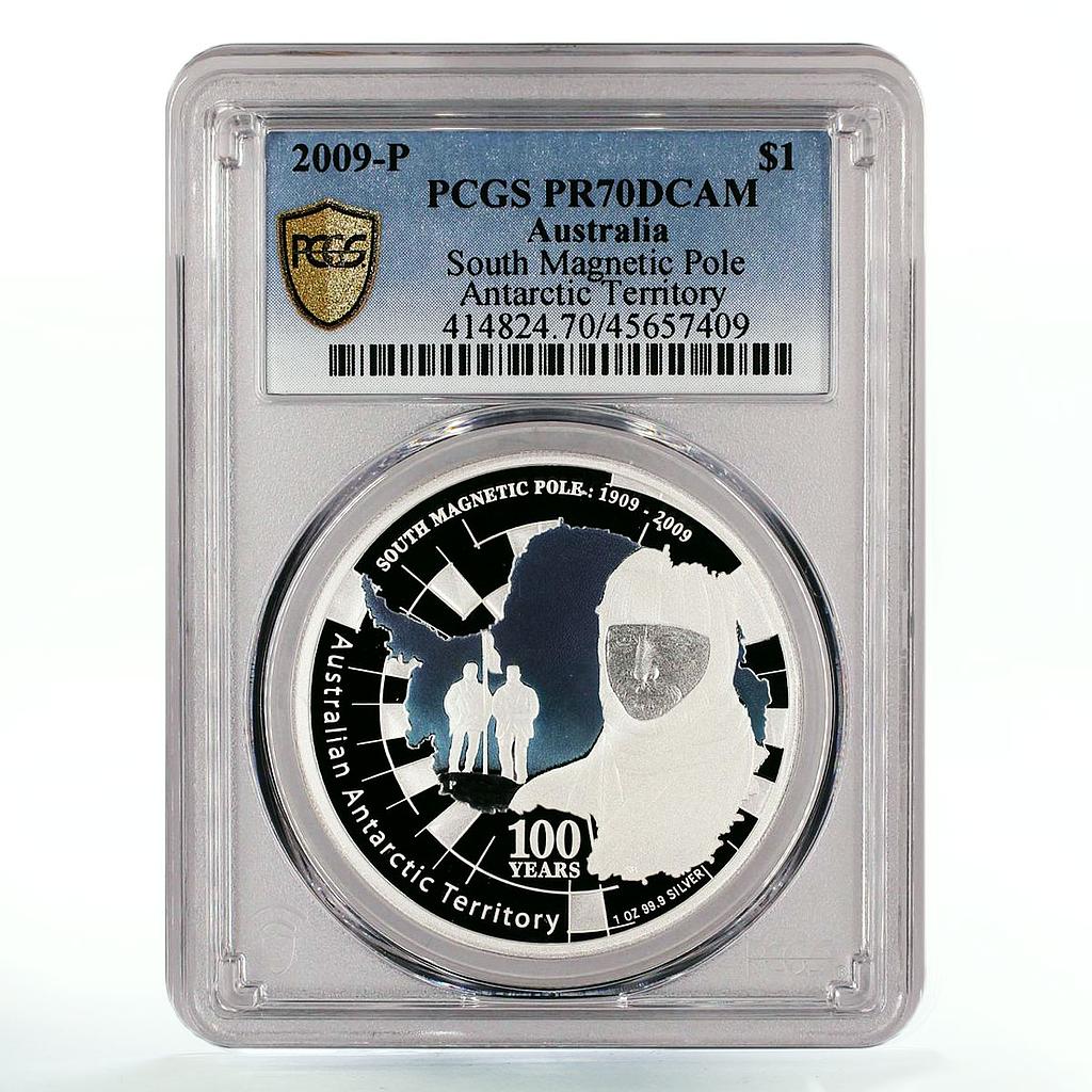 Australia 1 dollar Antartic South Magnetic Pole PR70 PCGS silver coin 2009