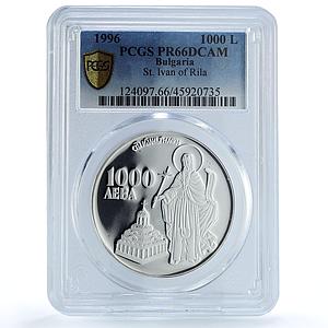 Bulgaria 1000 leva St John of Rila Monastery PR67 PCGS silver coin 1996