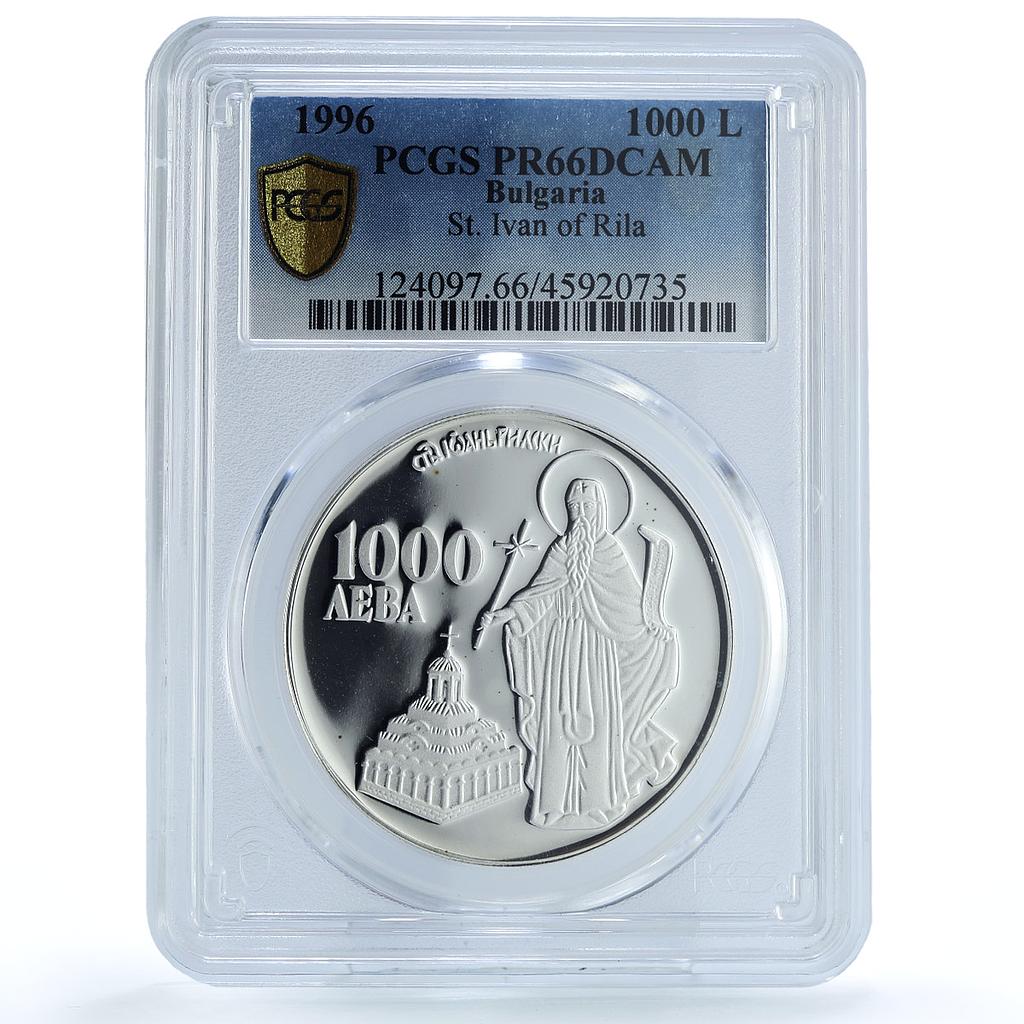 Bulgaria 1000 leva St John of Rila Monastery PR67 PCGS silver coin 1996